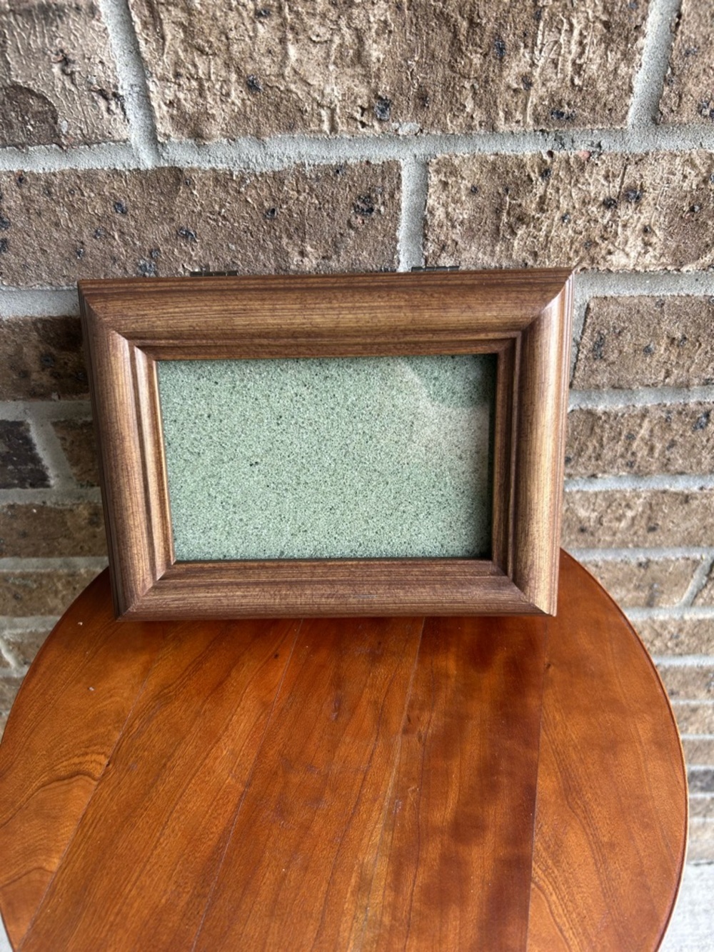 Lt Walnut Picture Frame/ music box with black velvet lining 4 x 6